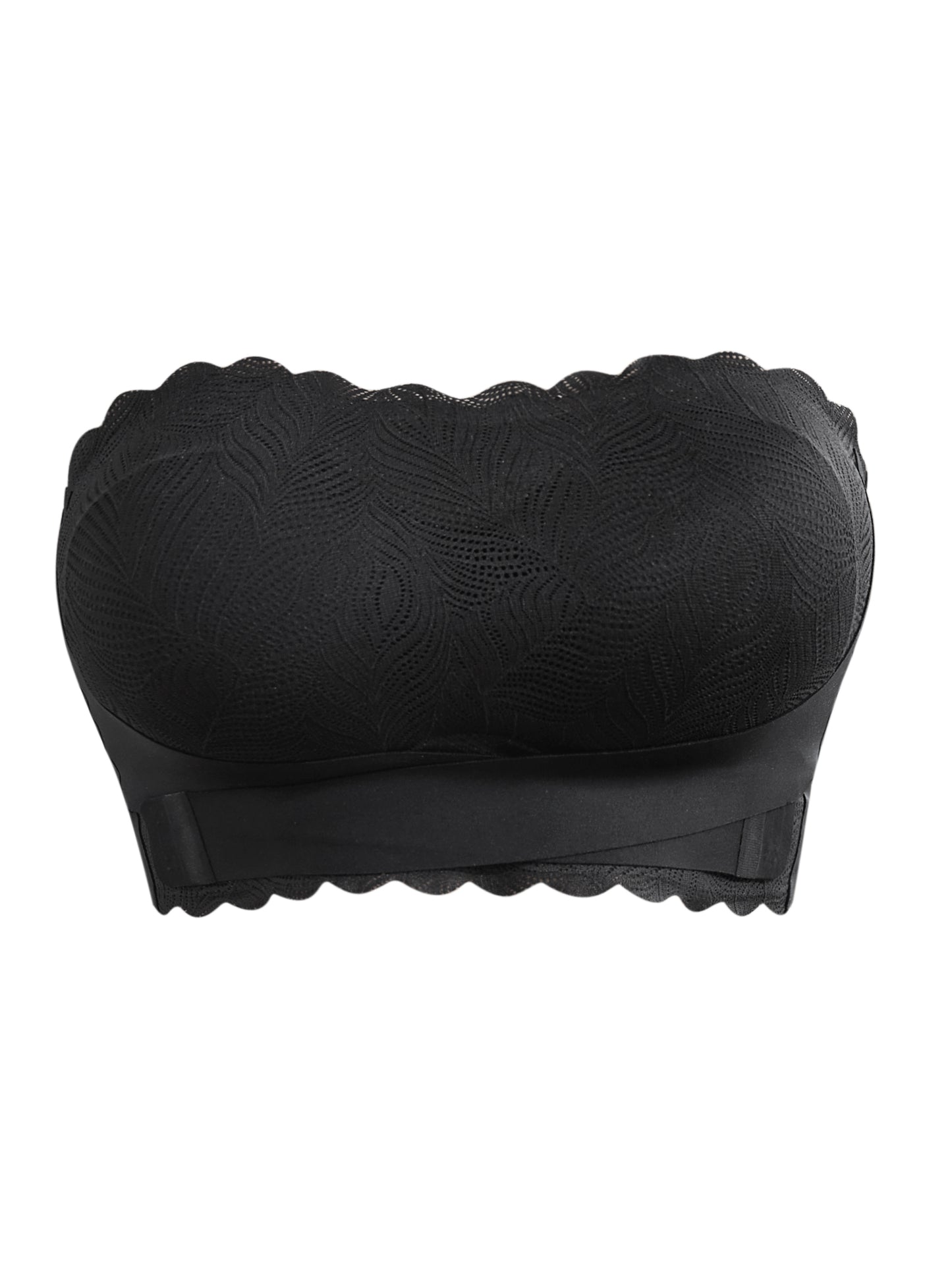 Wave-Edged Side-Opening Push-Up Non-Slip Lace Wireless Bra