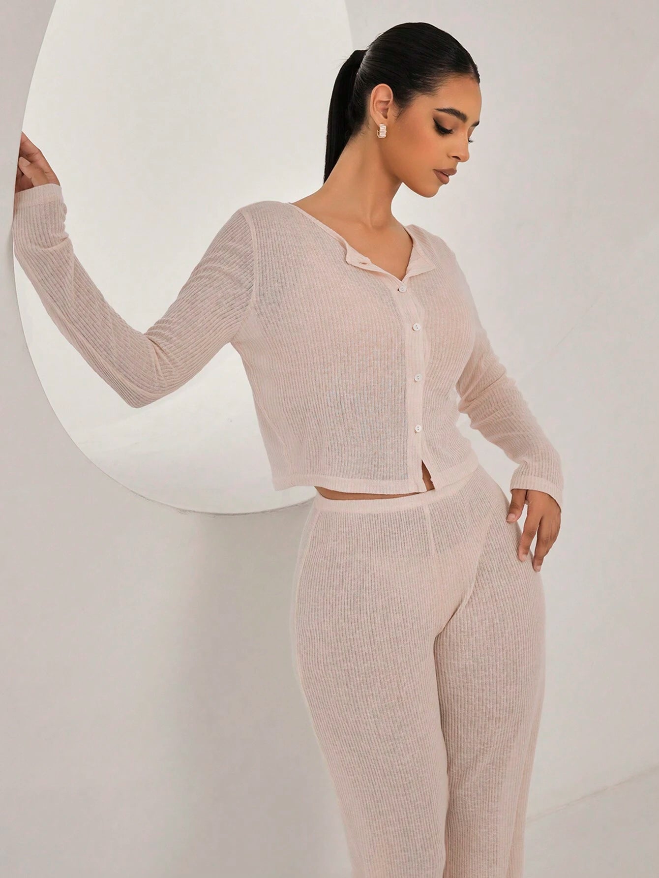 Solid Triangle Seamless Wireless Bra RosyBrown