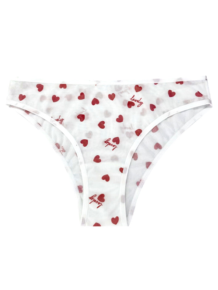 Unique Print Mesh Sheer Sexy Low-Waist Breathable Underwear