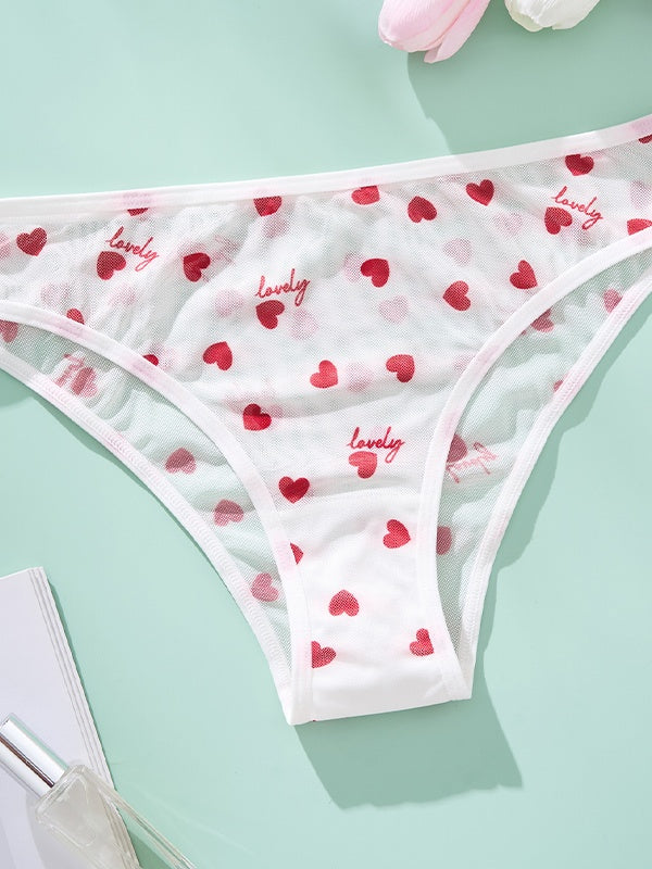 Unique Print Mesh Sheer Sexy Low-Waist Breathable Underwear