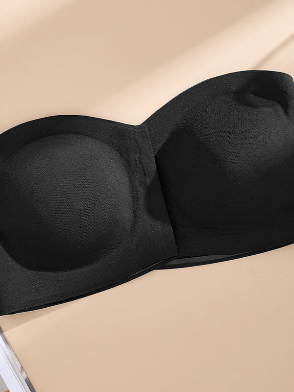 Cross-Style Sexy Front-Closure Push-Up Bra, Strapless and Wireless