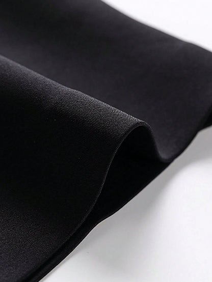 Ribbed Edge Plain Seamless Sexy Gathered Non-Wired Strapless Bra Black