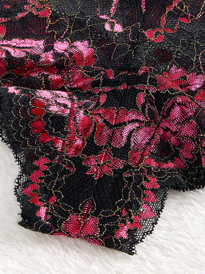 French Lace High-Waist Panties with Unique Embroidery, Breathable Underwear