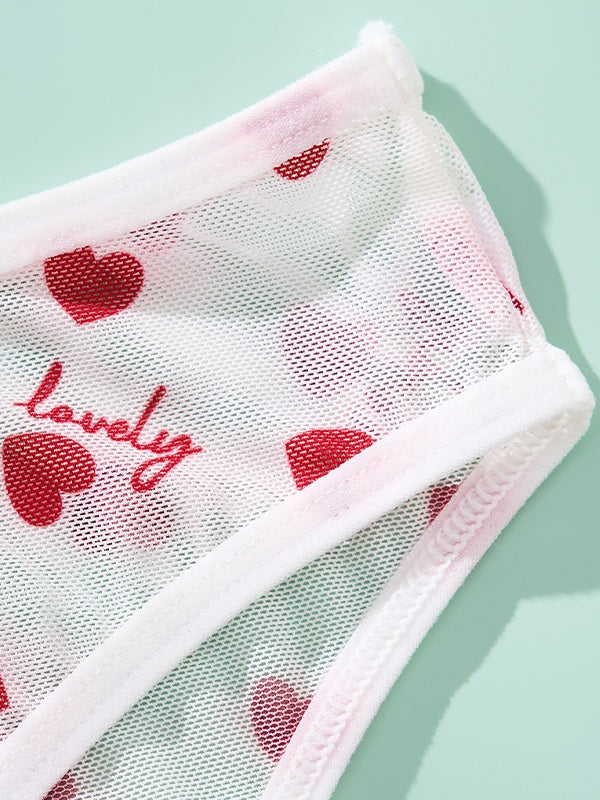 Unique Print Mesh Sheer Sexy Low-Waist Breathable Underwear