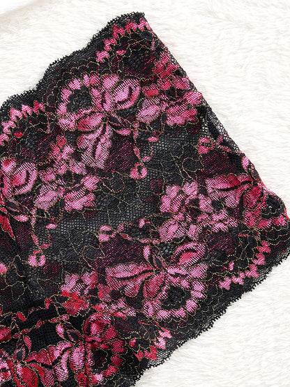 French Lace High-Waist Panties with Unique Embroidery, Breathable Underwear