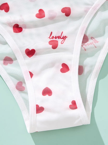 Unique Print Mesh Sheer Sexy Low-Waist Breathable Underwear