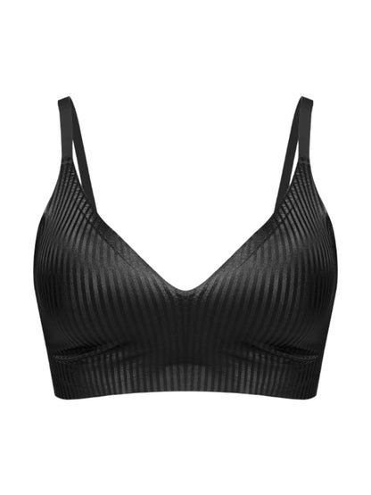 Striped Ice Silk Seamless Push-up Breathable Bra, Sexy & Beautiful Back