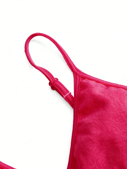 Seamless Strapless Wire-Free Breathable Comfortable Back Bra VioletRed