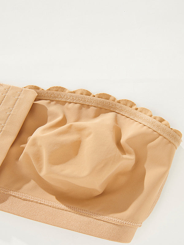 Seamless Breathable Strapless Bandeau with Wave Edge & Front Closure