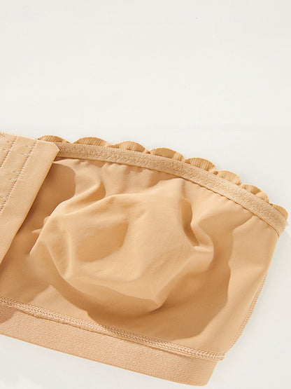 Seamless Breathable Strapless Bandeau with Wave Edge & Front Closure