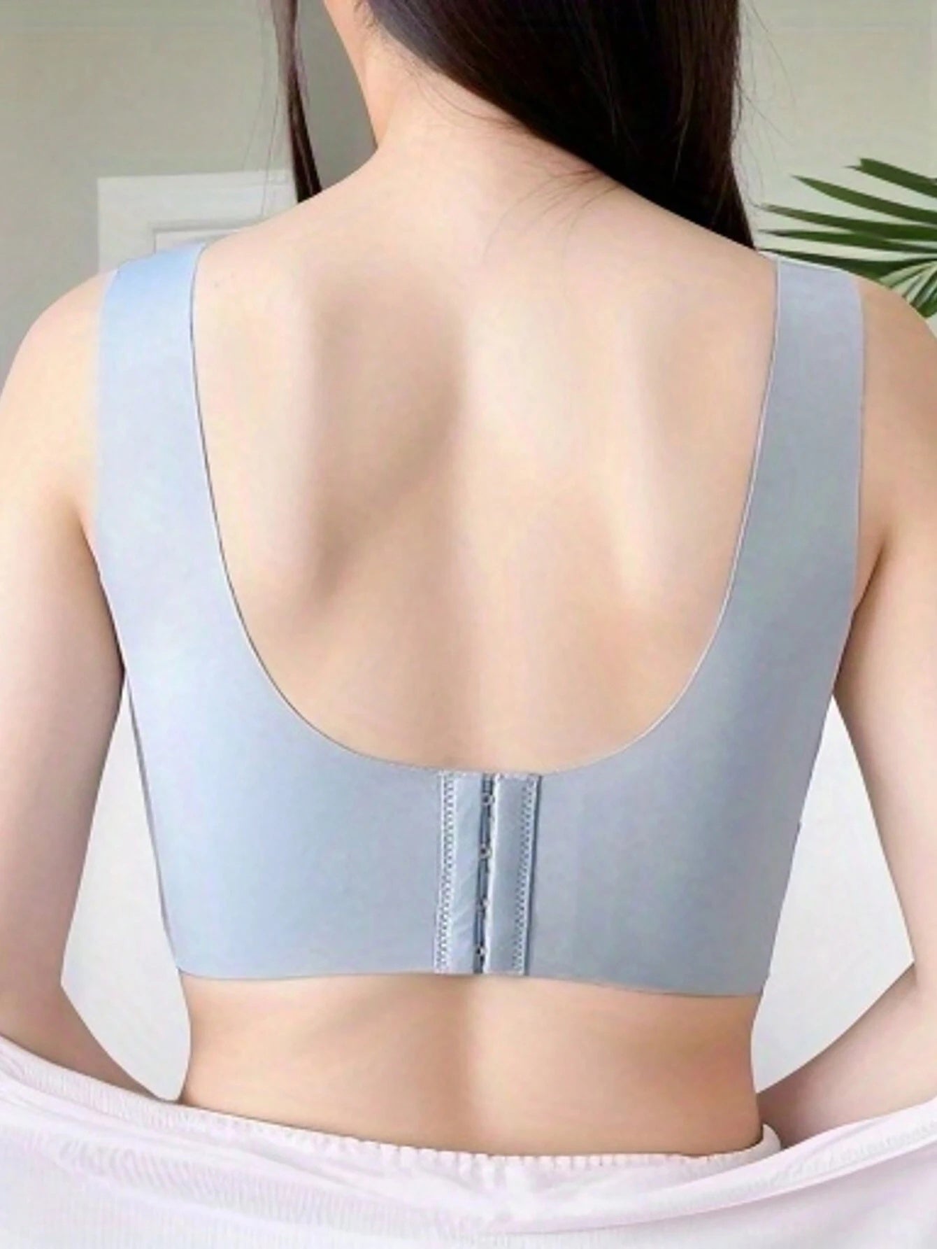 Seamless Gathered Thin Wireless Anti-Sag Sports Bra