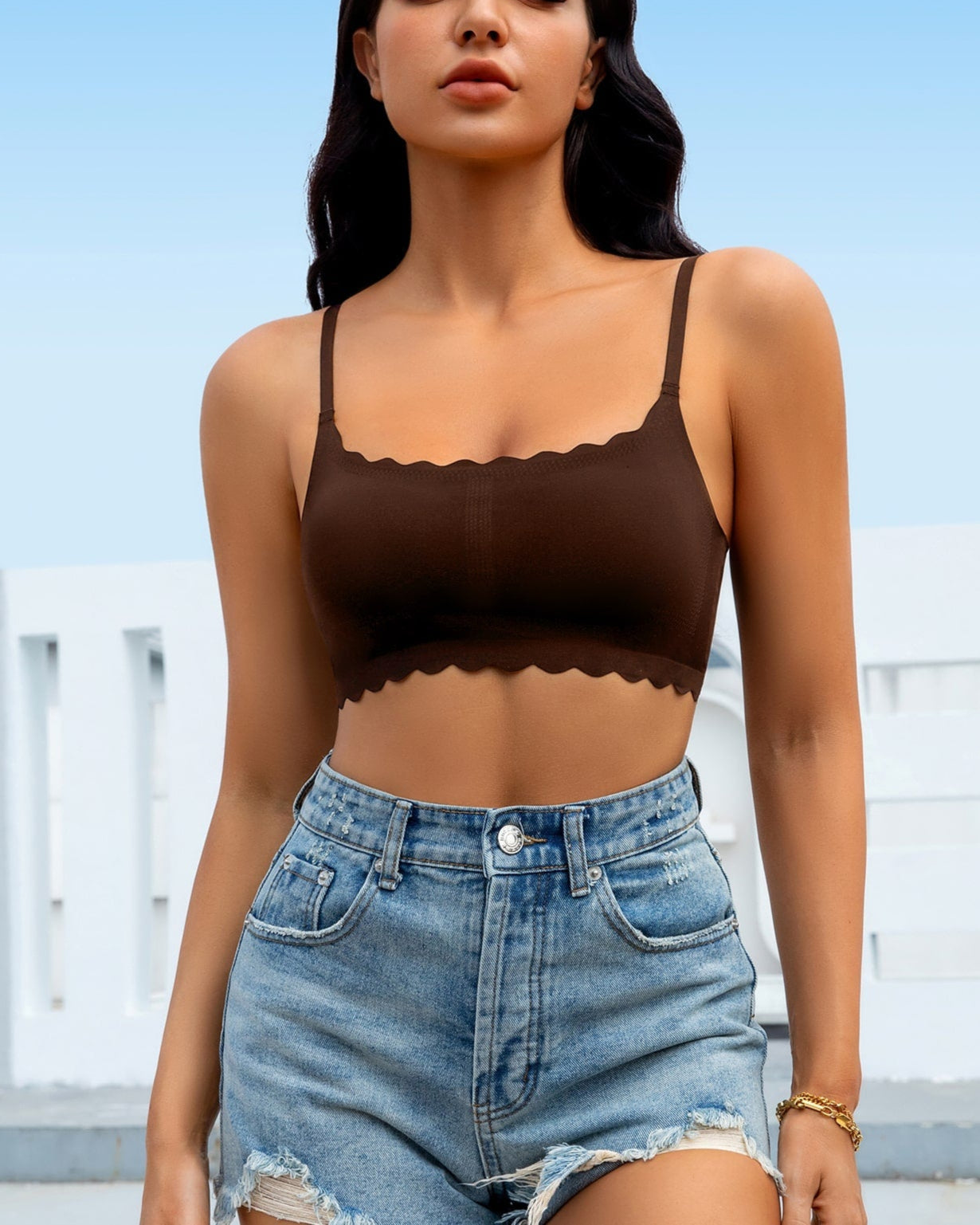 Milk & Coffee Seamless Wireless Bra Brown