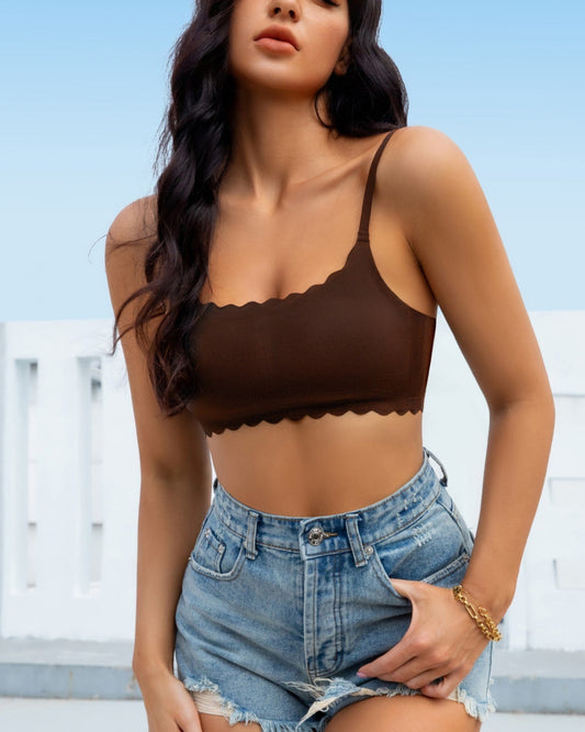 Milk & Coffee Seamless Wireless Bra Brown