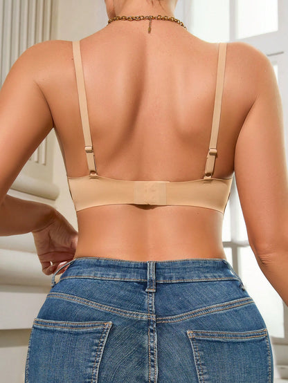 Casual Comfort Simple Seamless Bra For Women Khaki