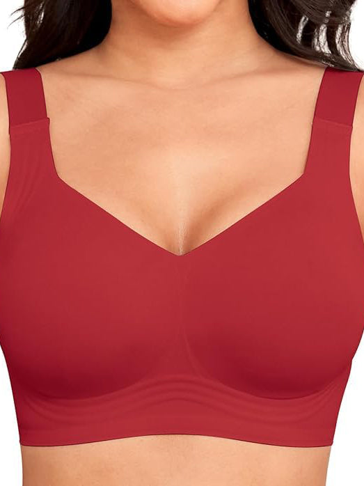 Sexy Seamless for Women Wireless Free Active V Neck Soft Full Coverage Comfort Bra