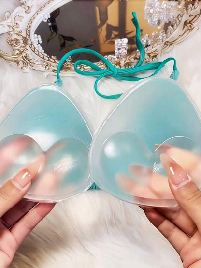 Silicone Invisible Bikini Strap Self-Adhesive Cute Seamless Inserted Chest Pad