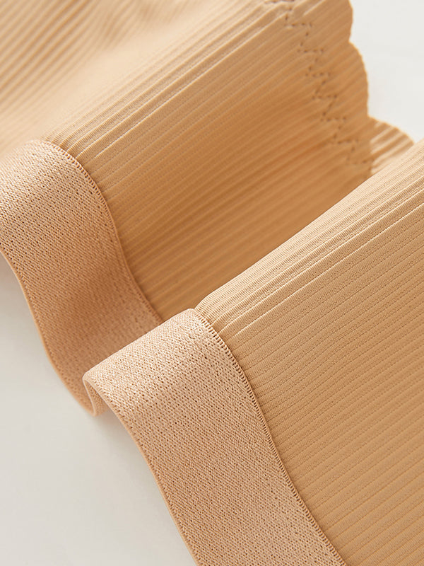 Seamless Breathable Strapless Bandeau with Wave Edge & Front Closure
