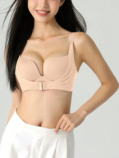 Front-Closure Seamless Push-Up Breathable Bralette