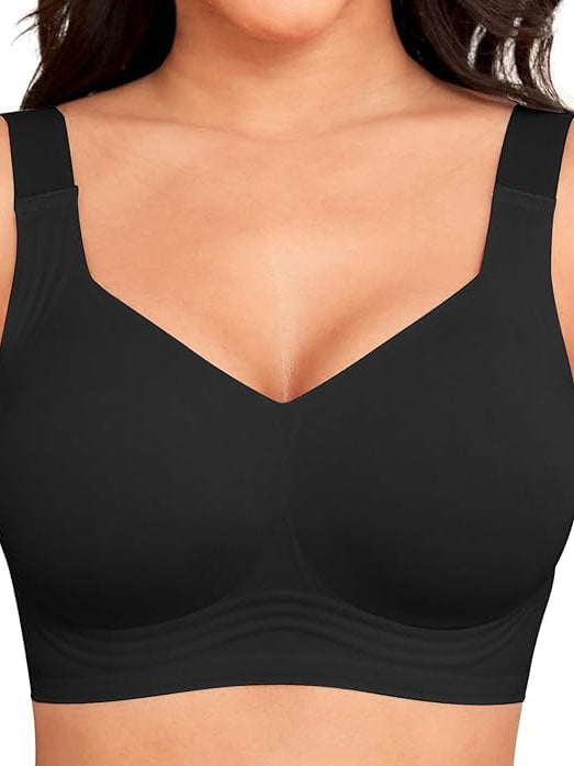 Sexy Seamless for Women Wireless Free Active V Neck Soft Full Coverage Comfort Bra