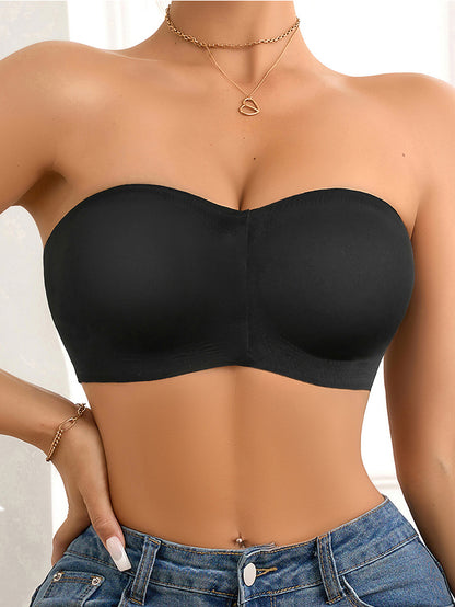Cross-Style Sexy Front-Closure Push-Up Bra, Strapless and Wireless