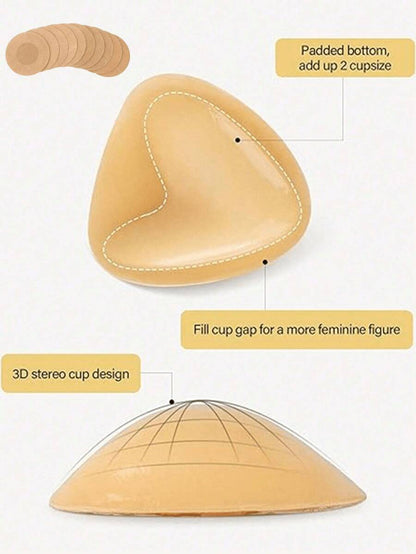 Silicone Gathering Invisible Triangular Chest Pad