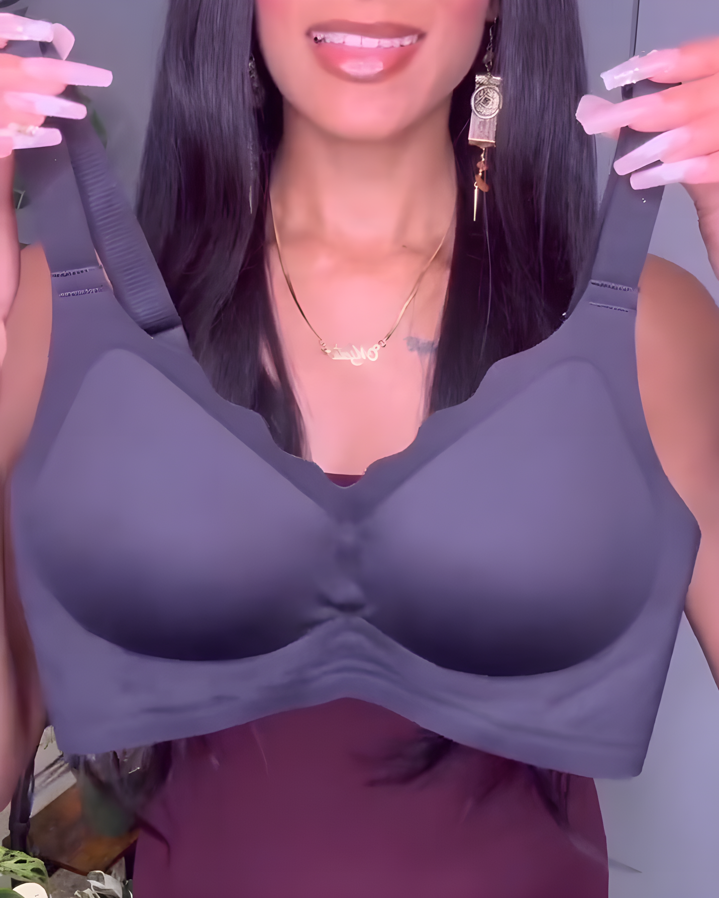 Plus Size Seamless Push-Up Support Bra Black