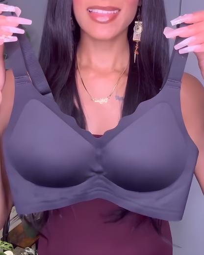 Plus Size Seamless Push-Up Support Bra Black