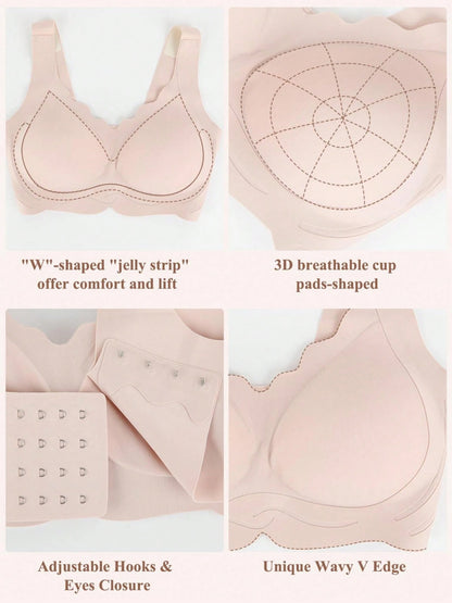 Wireless No Underwire Push Up Seamless Bralettes Full Coverage Everyday Bra