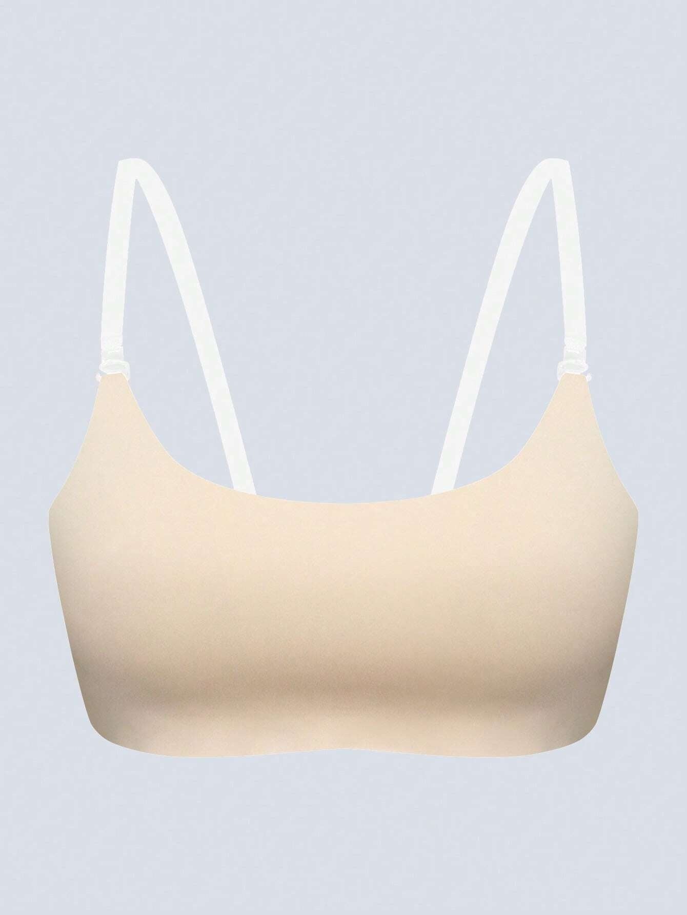 Invisible Transparent Tape Backless Strapless Wireless Bandeau Bra Ivory