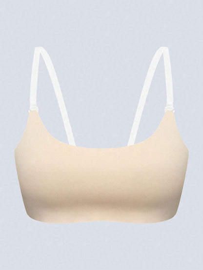 Invisible Transparent Tape Backless Strapless Wireless Bandeau Bra Ivory