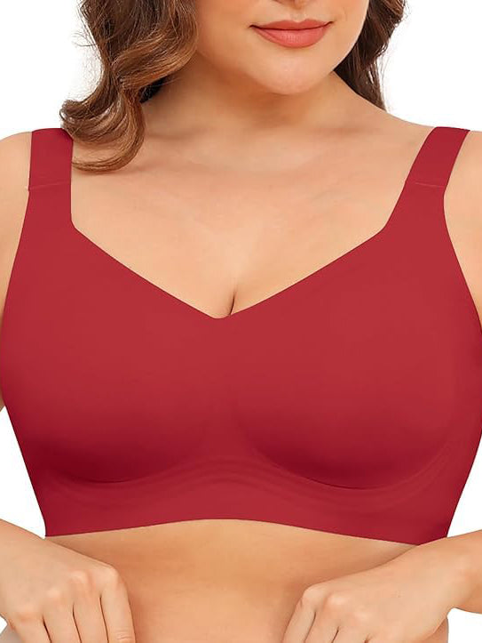 Sexy Seamless for Women Wireless Free Active V Neck Soft Full Coverage Comfort Bra