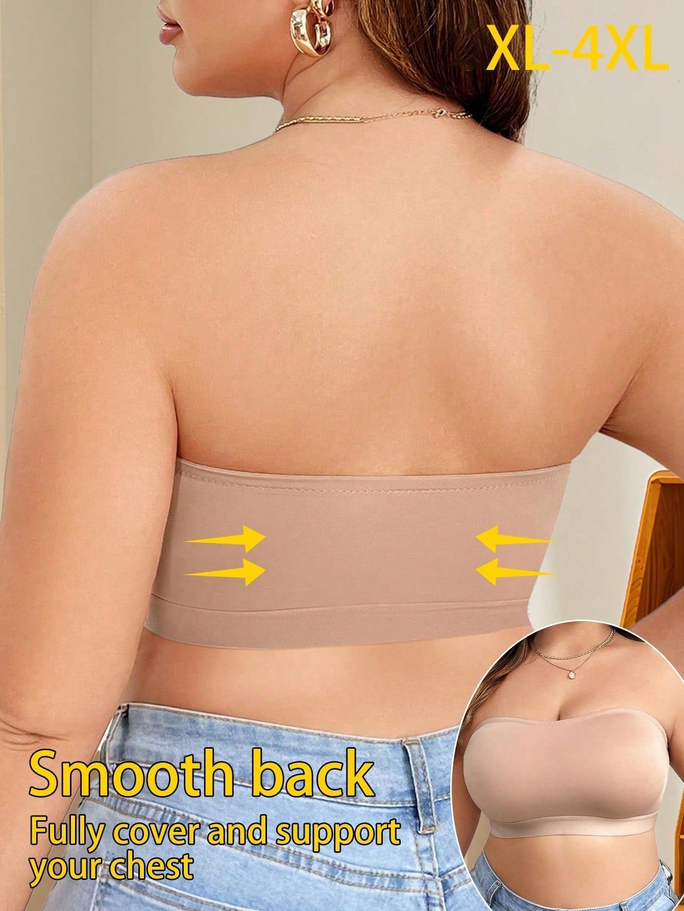Plus Size Comfortable Wireless Side Buckle Bra