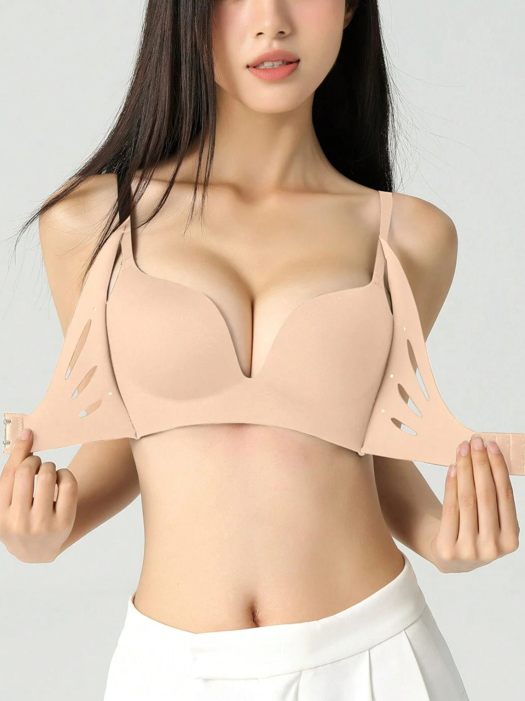 Front-Closure Seamless Push-Up Breathable Bralette