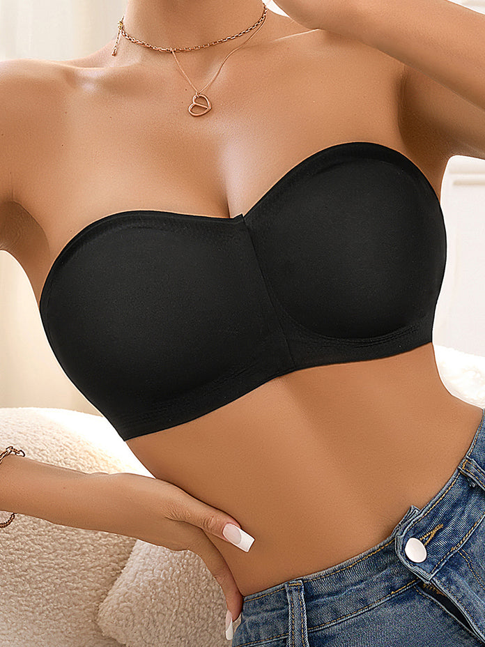 Cross-Style Sexy Front-Closure Push-Up Bra, Strapless and Wireless