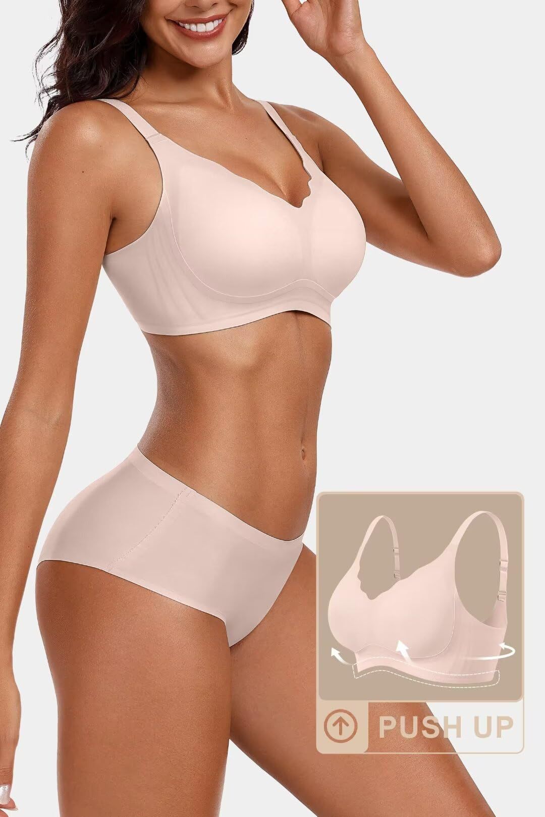 Plus Size Seamless Push-Up Support Bra