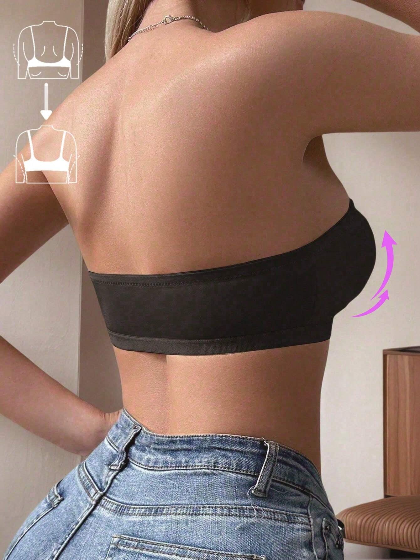 Women's Simple Front Button Multi-Ribbed Wireless Comfortable Non-Reducing Bra Black