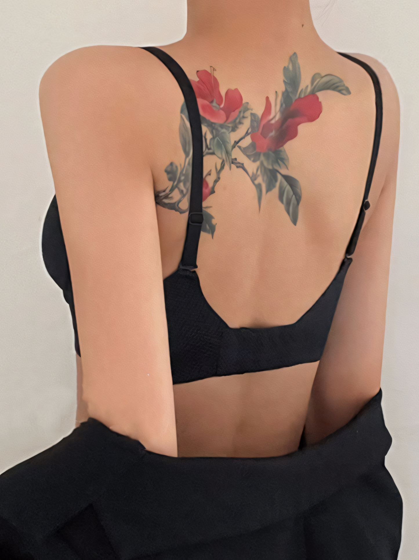 Seamless Thin Cup Gathering Anti-Sagging Wireless Soft Support Bra Black