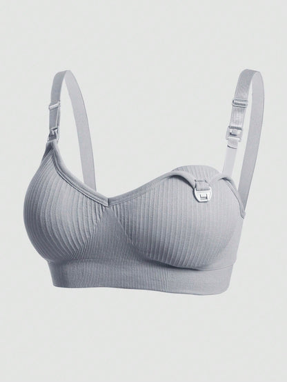 Maternity Nursing Nylon Non-Steel Ring Front Clasp Bra