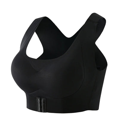 Plus Size Front Closure Push-up Wireless Bra Black