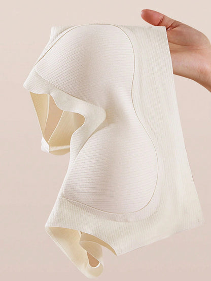 Seamless Casual Comfort Tank Style Seamless V-Neck Yoga Sports Breathable Back Bra White