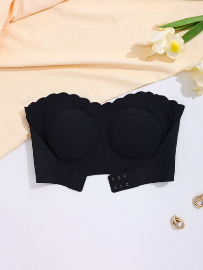 Wire-free Comfort Pleated Bandeau Bra Black