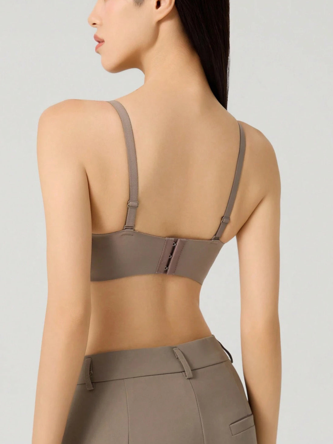 Front-Closure Seamless Push-Up Breathable Bralette LightGray