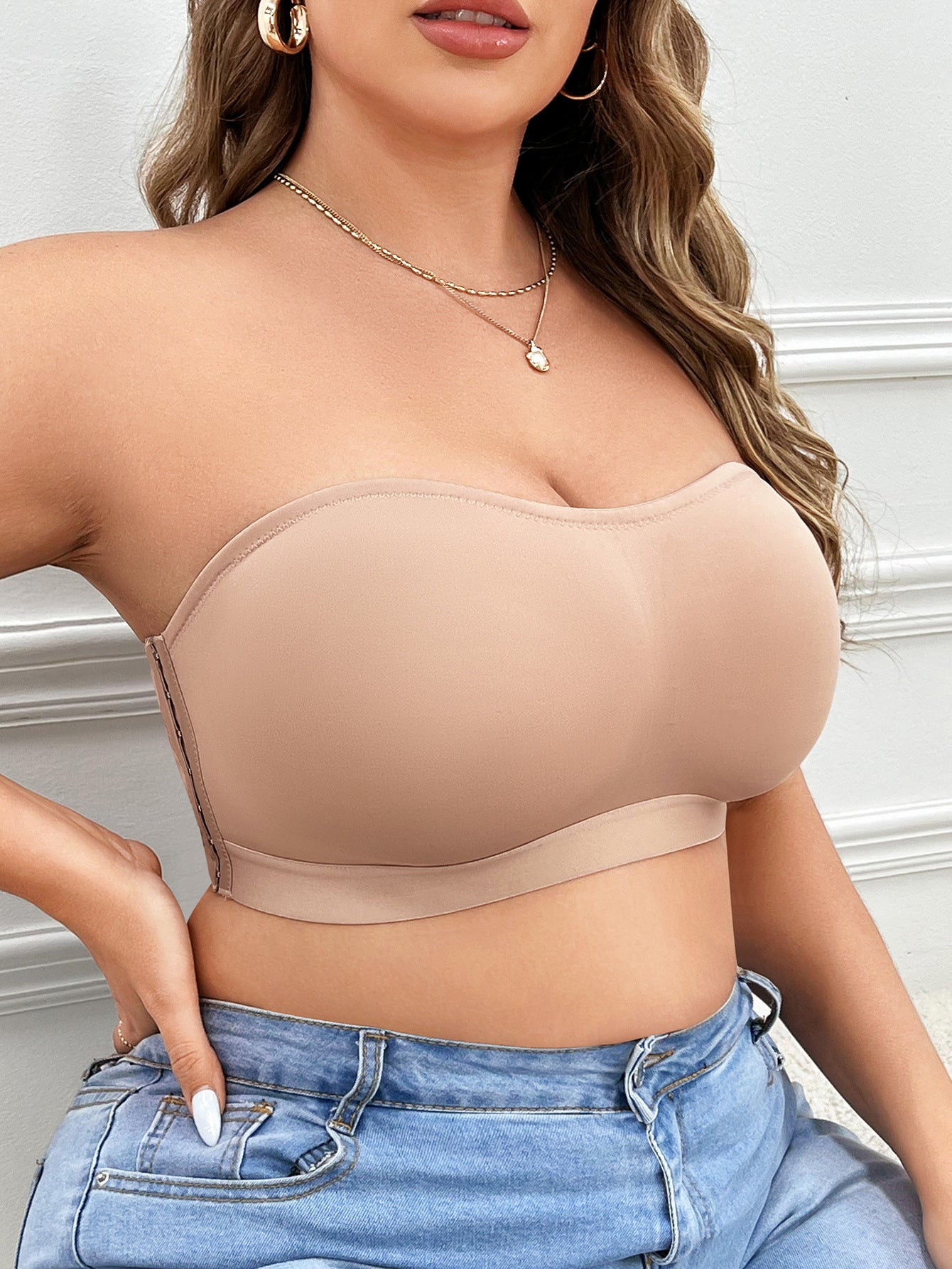 Plus Size Comfortable Wireless Side Buckle Bra