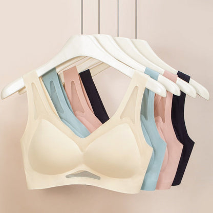 Contrast Mesh No Show Wireless Camisole Bra Black