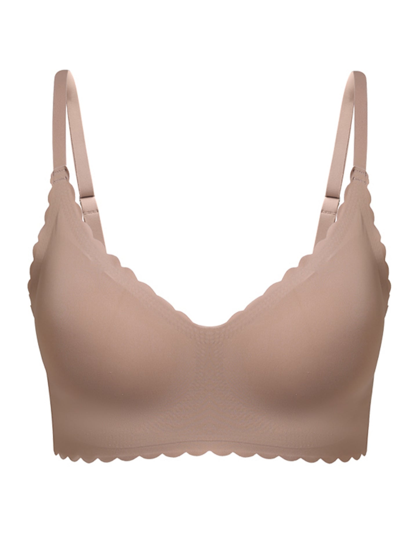 One-piece Wavy Edge Push-up Seamless Bra, Fashionable & Beautiful Back