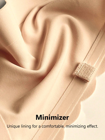 Front Closure Wireless Strapless Bra Beige