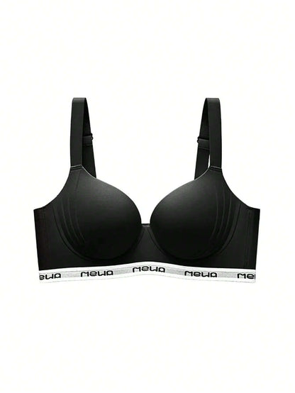 Seamless Push-Up Anti-Sagging Soft Support Wire-Free Bra Black