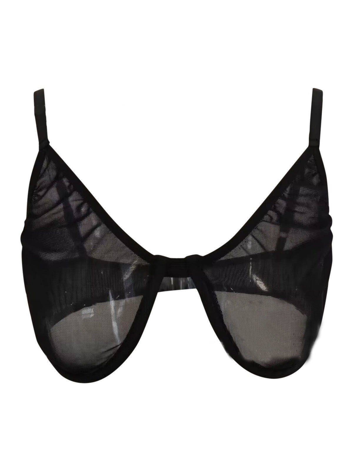 Sexy See-Through Mesh Seamless Bra Black