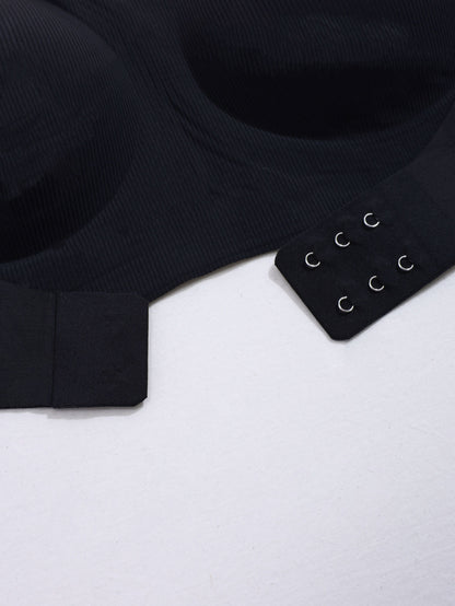 Wire-free Comfort Pleated Bandeau Bra Black
