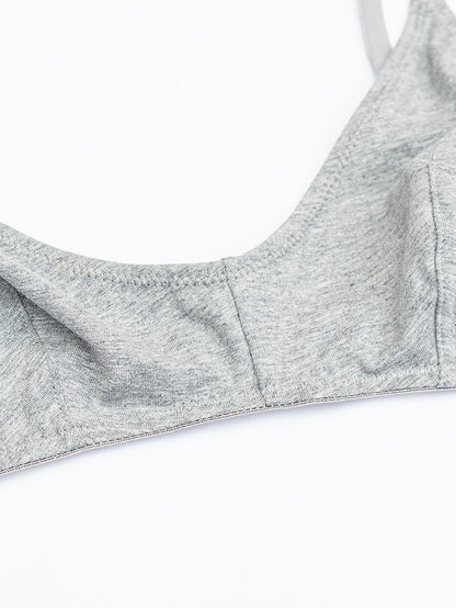 Comfortable Wireless Tank Top Bra Set Grey